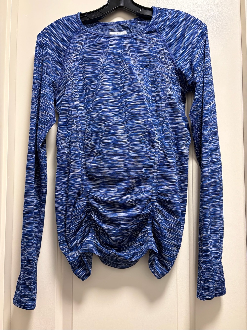 Athleta Womens Medium Fastest Track Top Blue Space Dye Active Long Sleeve Shirt